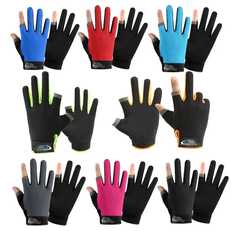 1 Pair QX0008 Outdoor Sunscreen Non-Slip Exposed Two-Finger Fishing Gloves, Free Size