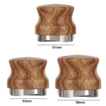 Pear Wood Stainless Steel Coffee Compressor, 51 mm, 53 mm, 58 mm