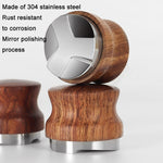 Pear Wood Stainless Steel Coffee Compressor, 51 mm, 53 mm, 58 mm