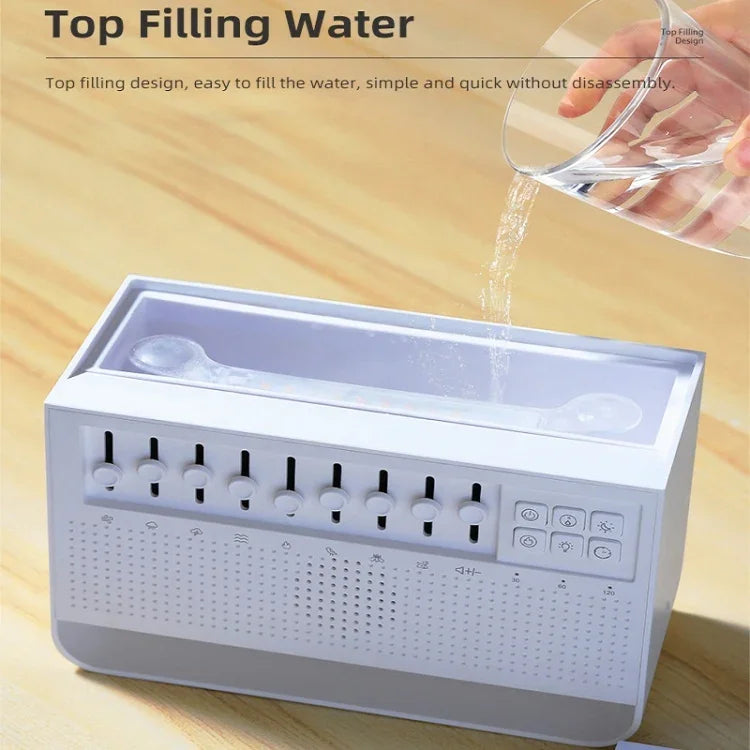 White Noise Sleep Instrument Simulation Flame Ultrasonic Humidifier, White Noise