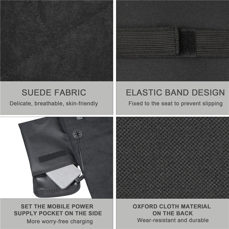 Outdoor Winter Camping Warm USB Heating Cushions With Backrest, With Backrest Black, With Backrest Gray
