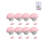 8 PCS Non-marking One-touch Unlocking Mushroom-shaped Quilt Fixer, Pink+Cloth Needle, Blue+Cloth Needle