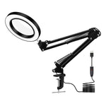 5X Magnifying Glass LED Folding Long Arm Clip Light Eye-protection USB Reading Lamp, Medium, Large