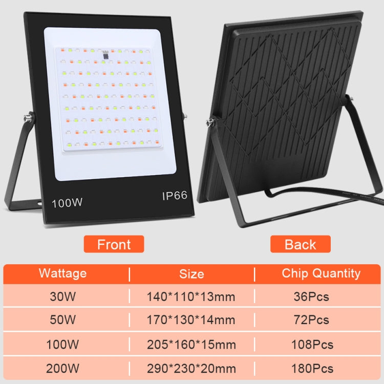 Colorful RGB Changing LED Flood Light With Remote Control, 30W, 100W