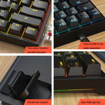 LEAVEN K620 61 Keys Hot Plug-in Glowing Game Wired Mechanical Keyboard, Cable Length: 1.8m, Black Green Shaft, White Green Shaft, Blue Green Shaft, Pink Green Shaft, White Black Red Shaft, Black White Green Shaft, White Black Green Shaft               ...