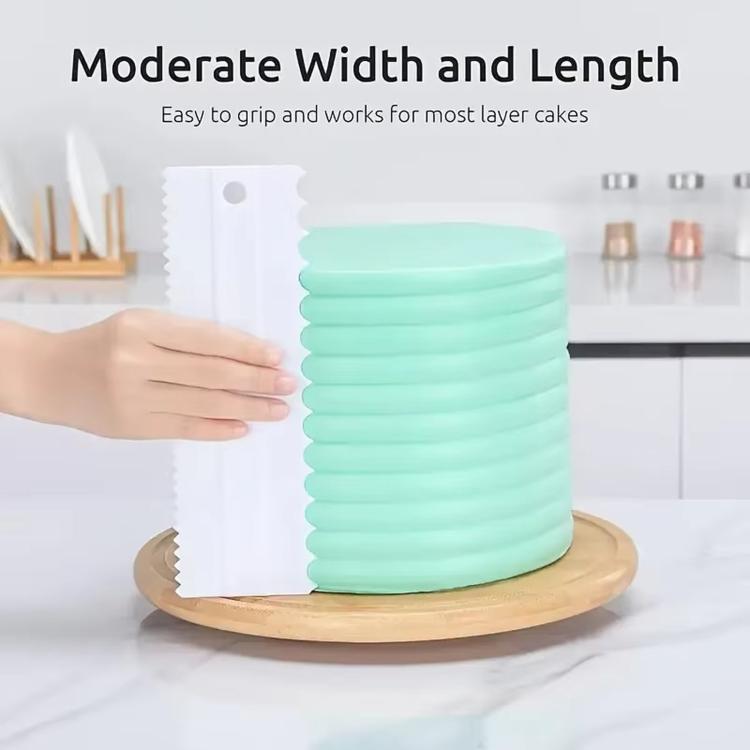 4 PCS / Set Plastic Cream Scraper PP Double Side Sawtooth Baked Cake Flattener, 4 PCS / Set White, 4 PCS / Set Yellow, 4 PCS / Set Sky Blue, 4 PCS / Set Pink