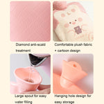 ZS103 Cartoon Plush Water-filled Hot Water Bags Explosion-proof Leak-proof Warming Water Bottle, Spec:, Pink Lucky Rabbit, Beige Lucky Rabbit, Brown Bear, Khaki Bear, Purple Duck, Pink Rabbit, Deep Blue Duck, Ink Green Duck, Intervened Pink