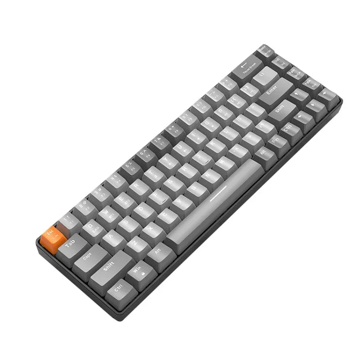 ZIYOU LANG K68 68 Keys Bluetooth Wireless Dual Model Mechanical Keyboard, Style:, Red Shaft Version (Shimmering), Green Shaft Version (Gray), Red Shaft Version (Gray)