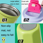 Cartoon Thermal Insulation Cup 316 Stainless Steel Coffee Mug Water Cup, Capacity:, 400ml Purple, 400ml Pink, 400ml Light Green, 400ml White