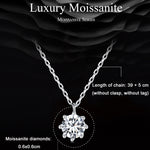 S925 Sterling Silver Sparkling O Chain Necklace Moissanite Pendant, MSN003
