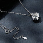 Sterling Silver S925 White Gold Plated Sparkling Moissanite Pendant Necklace, MSN002