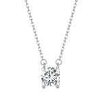 Sterling Silver S925 Sparkling Moissanite Pendant White Gold Plated Necklace, MSN005