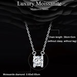 Sterling Silver S925 Sparkling Moissanite Pendant White Gold Plated Necklace, MSN005