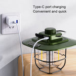 LY02 LED Retro Lantern Hand Tent Lamp USB Charging Camping Light, LY02 Green, LY02 White, LY02 Black