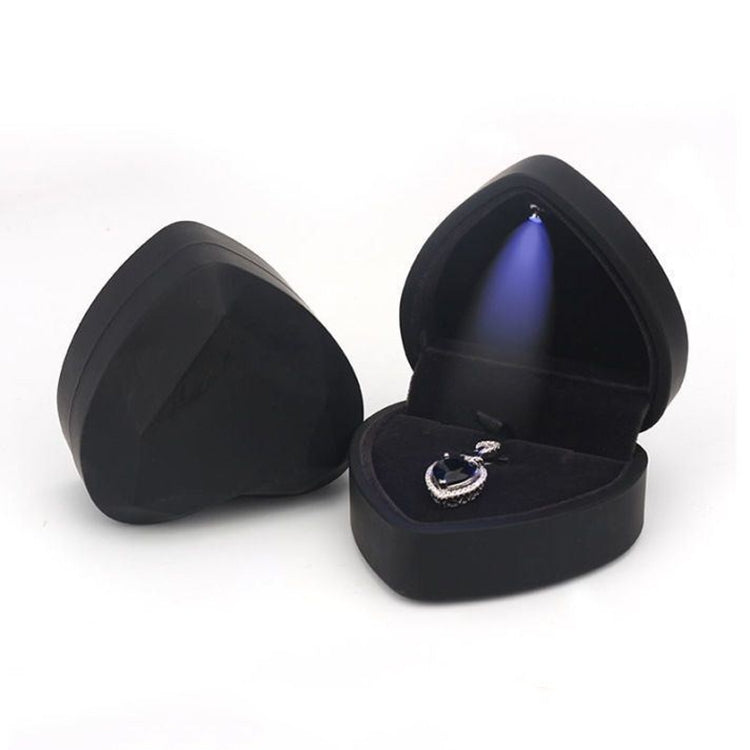 017015-20 Heart-shaped LED Light Ring Necklace Storage Box without Jewelry, Spec:, Pendant(White), Pendant(Red), Pendant(Gold), Pendant(Blue), Pendant(Black), Ring(White), Pendant(Pink), Ring(Red), Ring(Gold), Ring(Blue), Ring(Black), Ring(Pink)