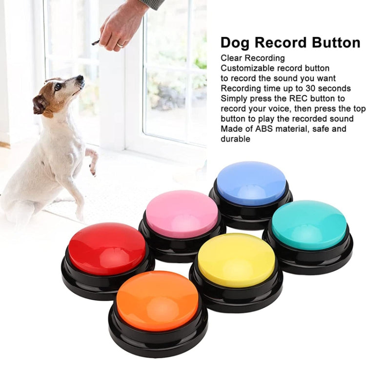 Pet Communication Button Dog Vocal Box Recording Vocalizer, Style: Recording Model, Light Blue, Green, Purple, Red, Orange, Rose Red, Pink, Yellow, Lake Blue, White, Dark Blue