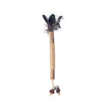 Cat Teething Stick Toy Teeth Cleaning Catnip Teasing Stick, 5pcs Lafite, 5pcs Black Feathers, 5pcs Yellow Feathers