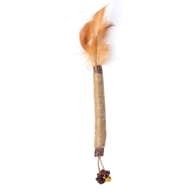 Cat Teething Stick Toy Teeth Cleaning Catnip Teasing Stick, 5pcs Lafite, 5pcs Black Feathers, 5pcs Yellow Feathers
