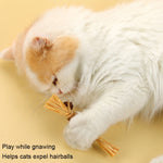 Cat Teething Stick Toy Teeth Cleaning Catnip Teasing Stick, 5pcs Lafite, 5pcs Black Feathers, 5pcs Yellow Feathers