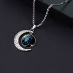 Luminous Zodiac Moon Titanium Steel Necklace Personalized Moon Pendant, Necklace Libra, Necklace Scorpio, Necklace Sagittarius, Necklace Aquarius, Necklace Capricorn, Necklace Pisces, Necklace Aries, Necklace Taurus, Necklace Gemini, Necklace Cancer   ...