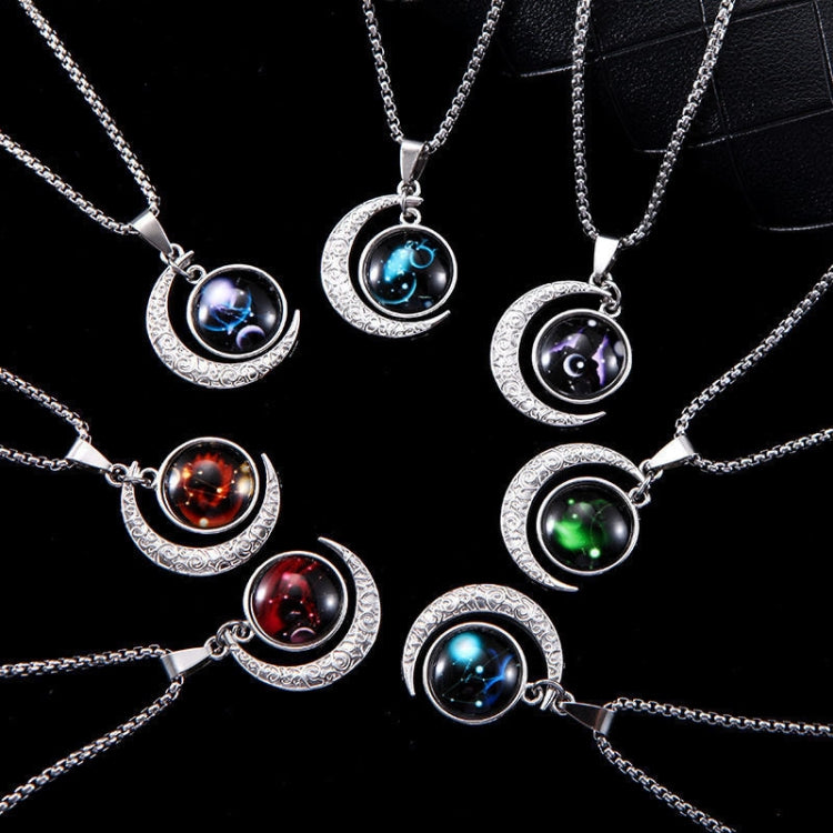Luminous Zodiac Moon Titanium Steel Necklace Personalized Moon Pendant, Necklace Libra, Necklace Scorpio, Necklace Sagittarius, Necklace Aquarius, Necklace Capricorn, Necklace Pisces, Necklace Aries, Necklace Taurus, Necklace Gemini, Necklace Cancer   ...