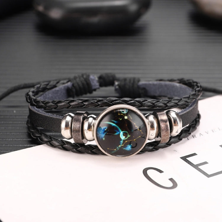 Twelve Constellations Multilayer Beaded Cowhide Bracelet, Style: Virgo Ordinary, Bracelet Leo Ordinary, Bracelet Libra Luminous, Bracelet Capricorn Luminous, Bracelet Scorpio Luminous, Bracelet Pisces Ordinary, Bracelet Cancer Luminous                 ...