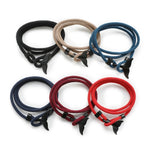 5pcs Whale Tail Braided Hand Rope Double Live Buckle Adjustable Bracelet, 5pcs Light Blue, 5pcs Beige, 5pcs Pink, 5pcs Yellow, 5pcs Red Wine, 5pcs Navy, 5pcs Khaki, 5pcs Red, 5pcs Black