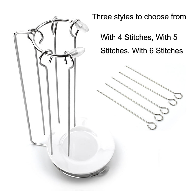 Stainless Steel Kebab Barbecue Hanging Rack Thick Skewers String Incense Stand, With 4 Stitches, With 5 Stitches, With 6 Stitches