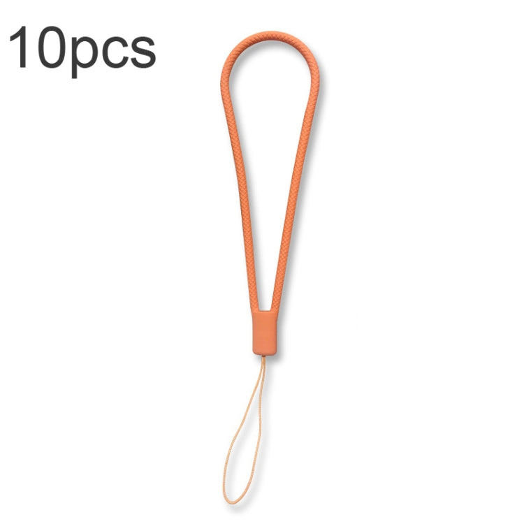 10pcs  Silicone Woven Pattern  Cell Phone Lanyard Anti-loss Hand Rope, Dark Night Green, White, Grass Purple, Light Green, Clove Purple, Antique White, Black, Red, Matcha Green, Lemon Yellow, Shallow Purple, Sand Pink, Sugar Orange, Tea Red            ...