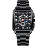 BINBONG B6575 Men Vintage Square Multifunctional Waterproof Luminous Quartz Watch, Black-Rose Gold-Black-Rose, Black-Black-Black-White, Black-Black-Black-Rose, Full Gold-Black, White-Black, Brown Leather-Rose Gold-Black, Black Leather-Rose Gold-Black  ...
