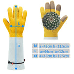 Leather Extended Thick Gardening Gloves Welder Work Gloves, Gold White L, Gold White XL