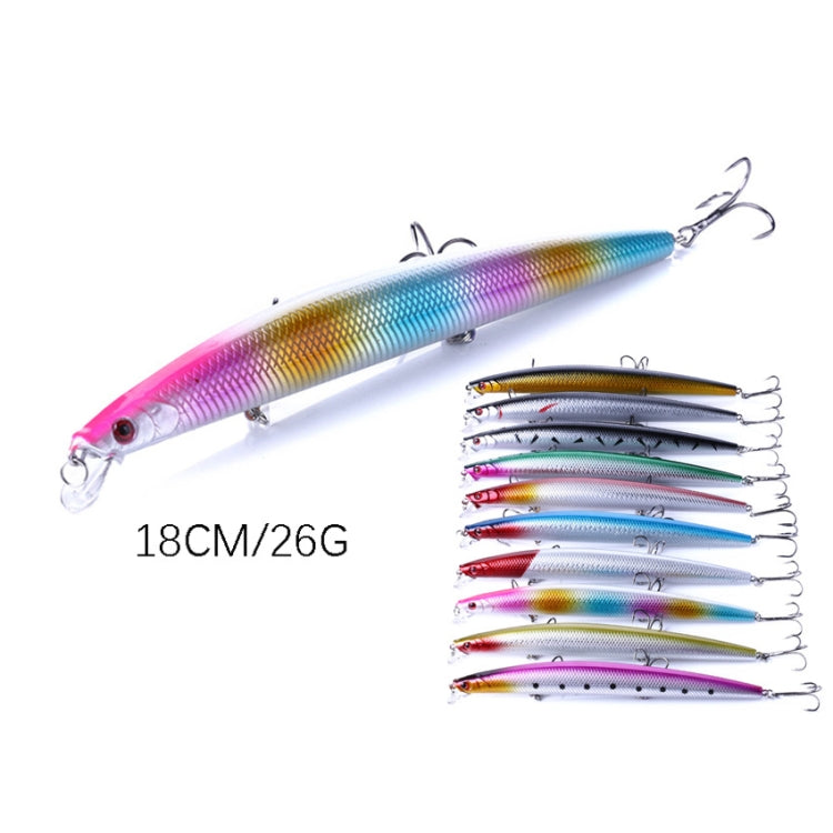 HENGJIA MI101 18cm 26g Long-distance Casting Sea Fishing Fake Lures Minnow Baits, MI101 (10), MI101 (5), MI101 (1), MI101 (2), MI101 (3), MI101 (6), MI101 (8), MI101 (9), MI101 (10 Colors)