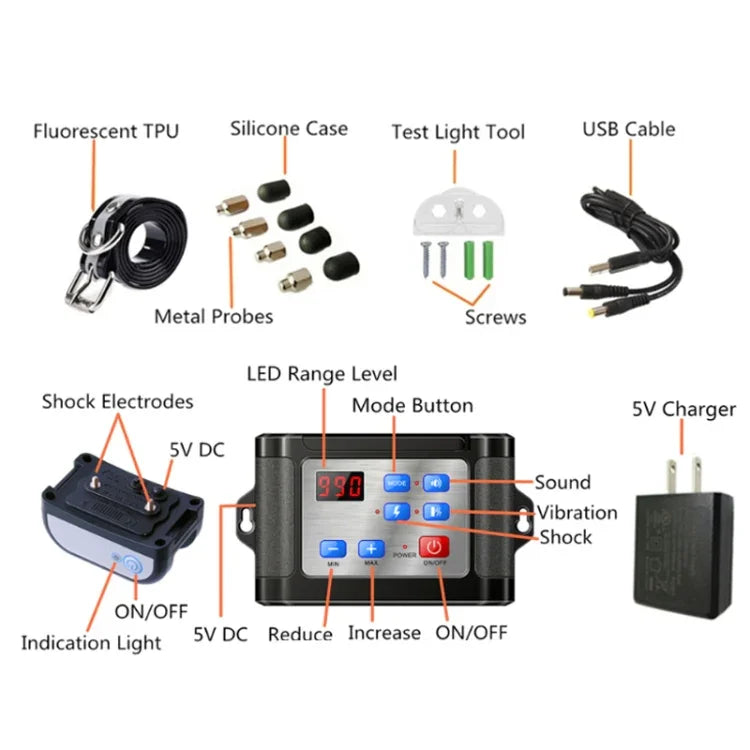 Outdoor Wireless Electronic Pet Fence Night Reflective Collar, Specification:, One for One, One for Two, One for  Three