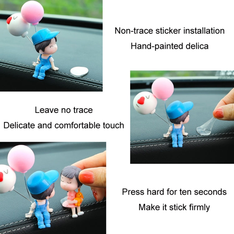 Car Ornament Ornament Lovely Kissing Couple Doll, Color:, Blue, Gray, Reading, Clever, Blue+Balloon, Blue+Blue White Balloon, Gray+Balloon, Gray+Gray Balloon, Reading+Balloon, Clever+Balloon, Stool Blue Couple, Stool Gray Couple, Stool Reading Couple  ...