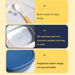 Large Capacity Oval Divided Portable Office Insulation Lunch Box, 600ml (Stainless Blue), 600ml (Stainless Yellow), 600ml (Stainless Purple), 1.2L (Stainless Yellow), 1.2L (Stainless Purple), 600ml (Plastic Blue), 600ml (Plastic Yellow)                ...