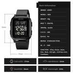 SKMEI 1858 Square Waterproof Digital Dual Display LED Luminous Watch, 1858 Red, 1858 Blue, 1858 Black, 1858 Rose Gold