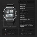 SKMEI 1998 Transparent Shell Ice Sensor Outdoor Sports Waterproof Multi-function Watch, 1998 White, 1998 Black