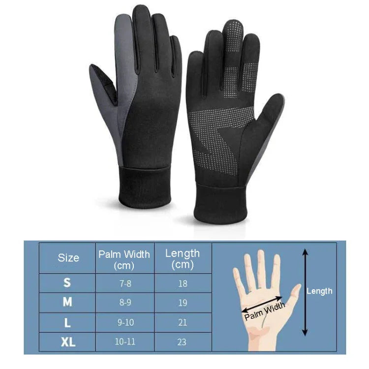 Touch Screen Anti-slip Waterproof Outdoor Sports Warm Cycling Gloves, S, M, L, XL