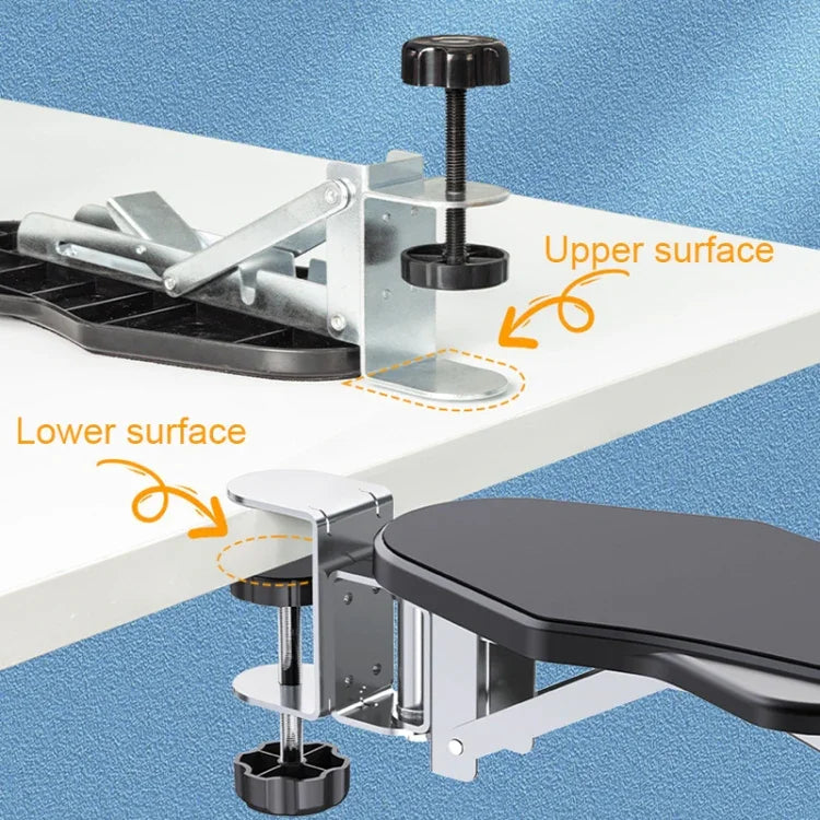 Punch-free Computer Desk Sponge Pad Hand Bracket Multifunctional Desk Elbow Rest, Basic, Folding, Folding Rotating