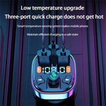 3.1A USB+PD Bluetooth Car Charger Car FM Transmitter Colorful Lighting, R2, Q3, Q5, Q7
