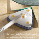 Triangular Mop Household Ceiling Cleaner Wipe Wall Tiles Imitation Hand Twist Mop, with 2 Cloth
