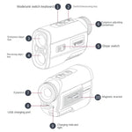 PGM JQ015 IP54 Waterproof Golf Laser Distance Meter Telescope, Measuring Distance: 400m, Measuring Distance: 600m(White)