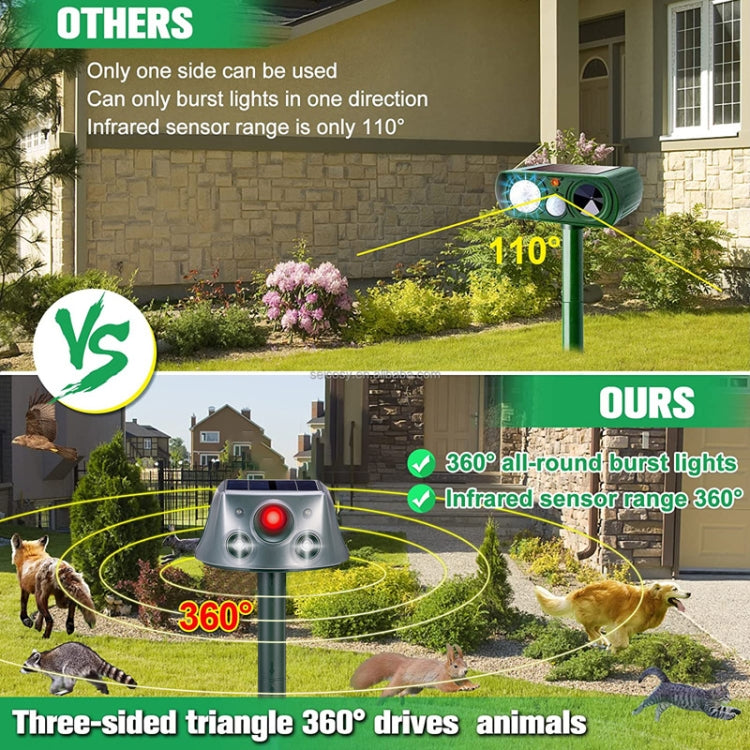 SK031 Four-Sided Solar Animal Repeller Bird Repeller Ultrasonic Rat Repeller, Rat Repeller