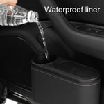 Car Seat Water Cup Holder Umbrella Storage Box Trash Can, Plastic, Black Leather, Brown Leather, Beige Leather