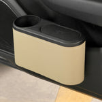 Car Seat Water Cup Holder Umbrella Storage Box Trash Can, Plastic, Black Leather, Brown Leather, Beige Leather