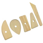 Wooden Skeleton Knife Pottery Scraper Handmade Tools, 5pcs/set