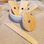 Wooden Skeleton Knife Pottery Scraper Handmade Tools, 5pcs/set