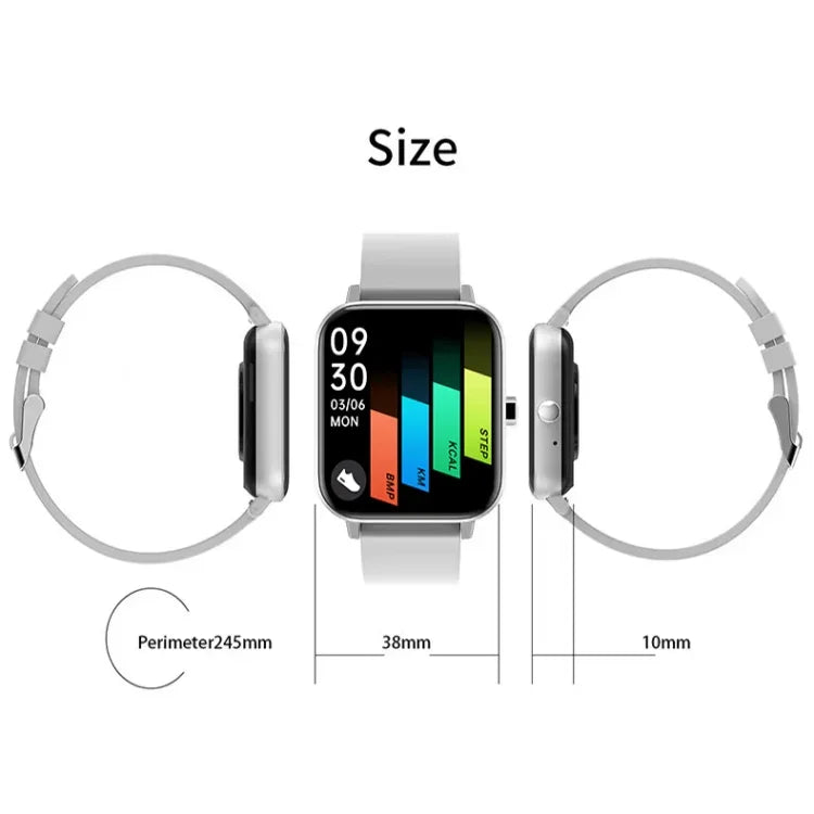 H10 1.69 inch Screen Bluetooth Call Smart Watch, Support Heart Rate/Blood Pressure/Sleep Monitoring, Black, Pink, Yellow, Grey, Blue Net+Silicone, Black Net+Silicone, Pink Net+Silicone, Gold Net+Silicone, Silver Net+Silicone