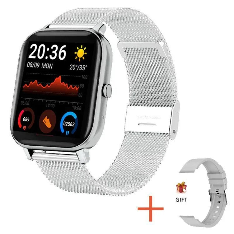 H10 1.69 inch Screen Bluetooth Call Smart Watch, Support Heart Rate/Blood Pressure/Sleep Monitoring, Black, Pink, Yellow, Grey, Blue Net+Silicone, Black Net+Silicone, Pink Net+Silicone, Gold Net+Silicone, Silver Net+Silicone