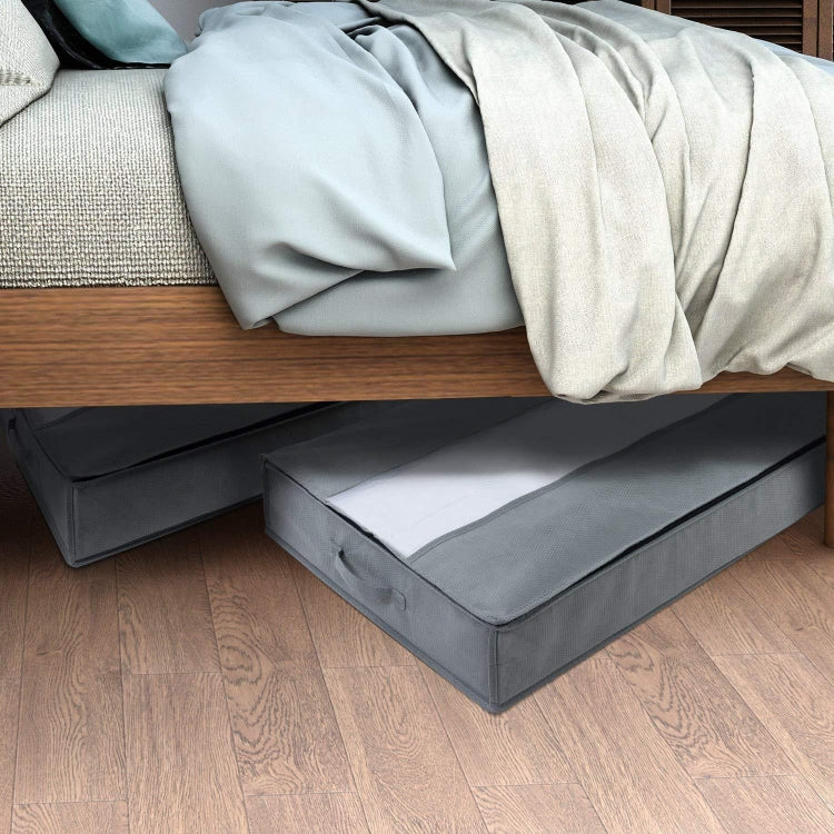 Non-Woven Quilt Storage Bag Home Dustproof Finishing Bag Moving Packing Bag 100 x 50 x 15cm, Light Gray, Deep Gray, Black